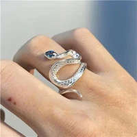 925 sterling silver snake ring personality adjustable ring female fashion jewelry exquisite animal ring party gift for her