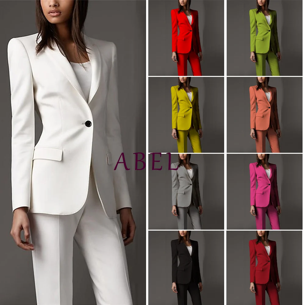 Women Suit Formal Business Office Slim Fashion 2 Piece Set Custom Tuxedo Suit Fall Winter High Quality V Neck