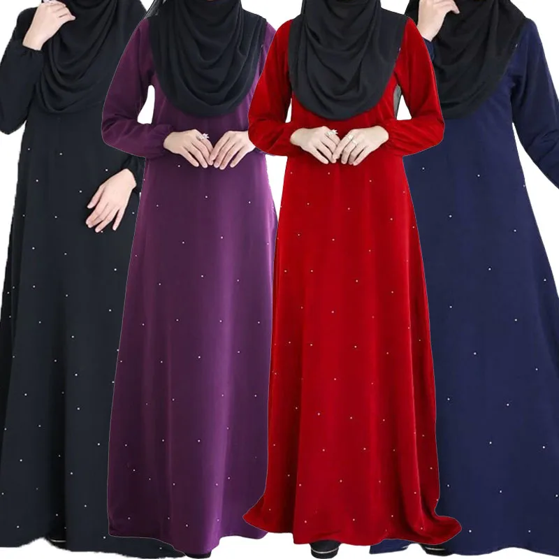 

Мусульманское женское платье Abaya с бисером Рамадан макси длинные платья Дубай исламский 2023 Eid Abayas марокканский кафтан Vestdidos Турция платье