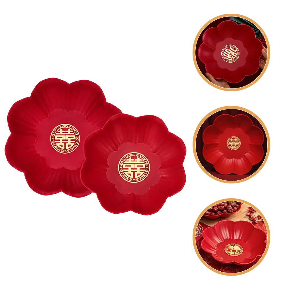 

Tray Plate Serving Wedding Fruit Snack Chinese Candy Tea Decorative Platter Storage Style Supplies Display Dish Appetizer