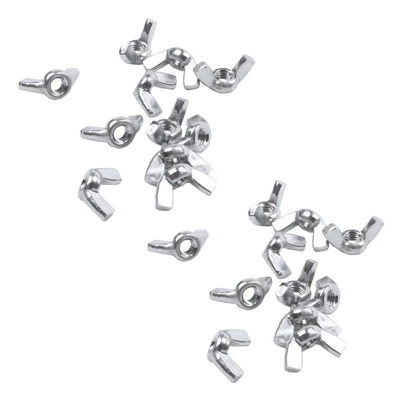 

HOT SALE M6 Thread Dia Stainless Steel Wing Nut Butterfly Wing Nuts 20 Pcs