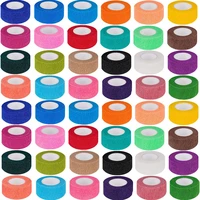 Self Adhesive Bandage Wrap Roll 1 Inch* 5 Yards 48 Packs Non-Woven Cohesive First Aid Tape for Fingers Horses Dogs Cats Athlete