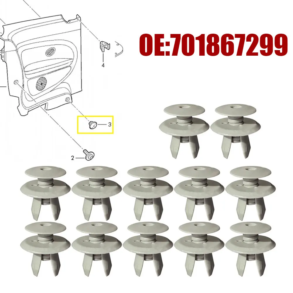 

50 шт., пластиковые заклепки для VW Volkswagen T4 T5