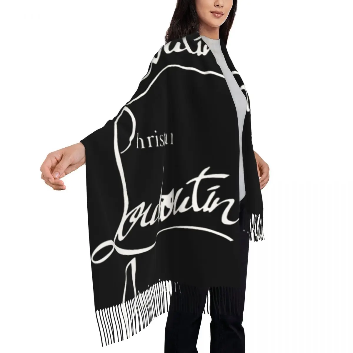 Женский кашемировый шарф с логотипом C-Christians L-Louboutined мягкие шали из пашмины и