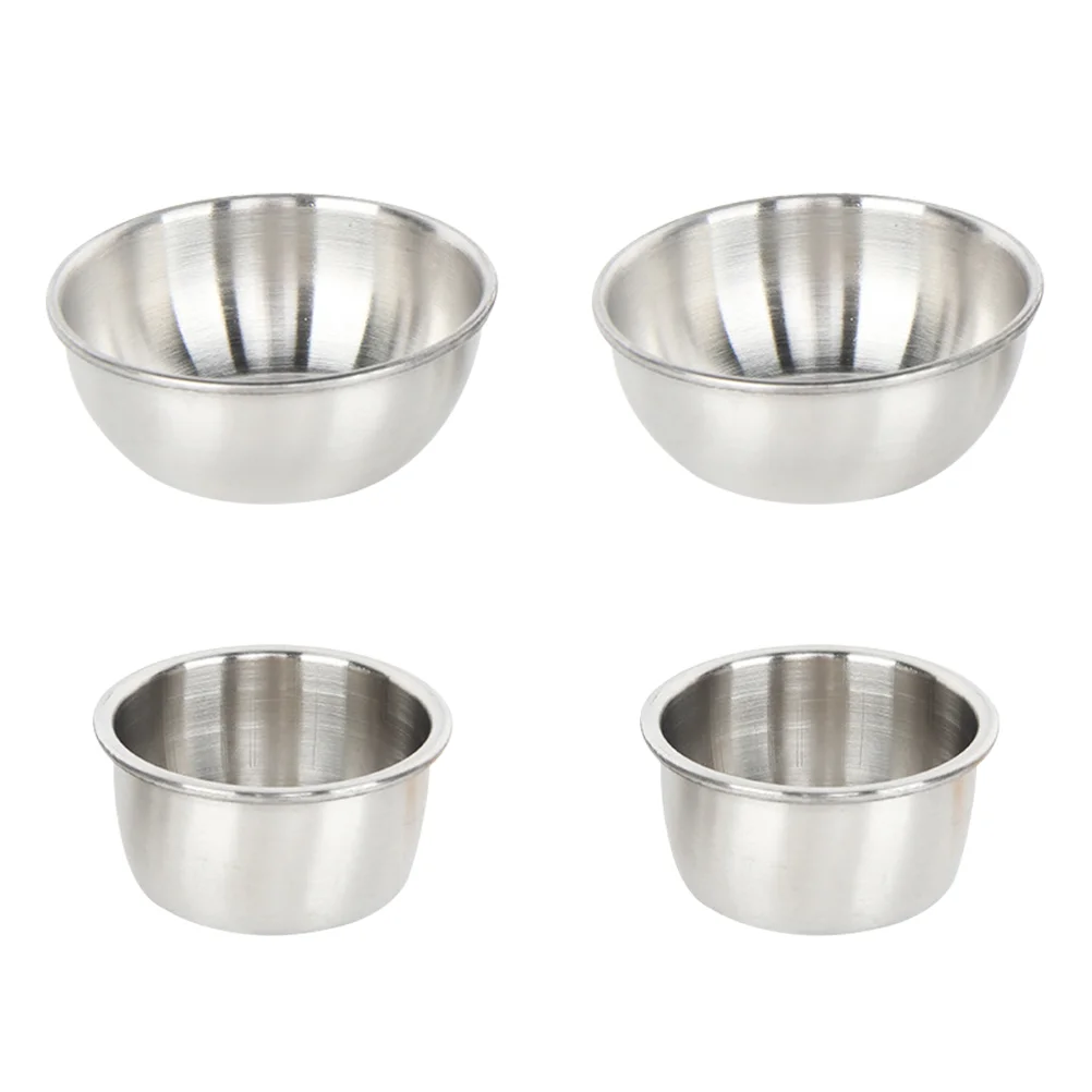 

4pcs Snack Sauce Cups Stainless Steel Ketchup Cups Sauce Storage Cups (Silver)