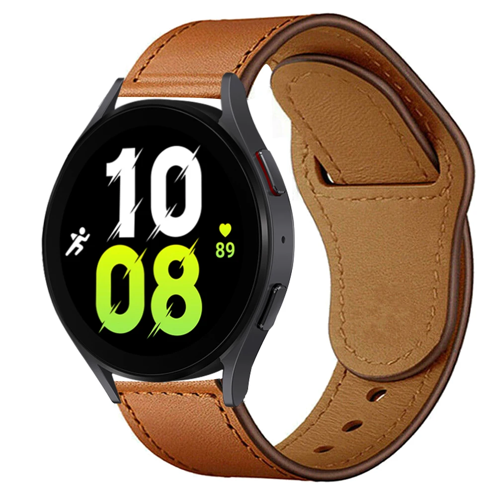 Фото Ремешок кожаный для Samsung Galaxy watch 4/Classic 44 мм Active 2, браслет для Huawei GT/2/Pro Galaxy 3 45 мм/42 мм/46 мм, 20 мм 22 мм №3