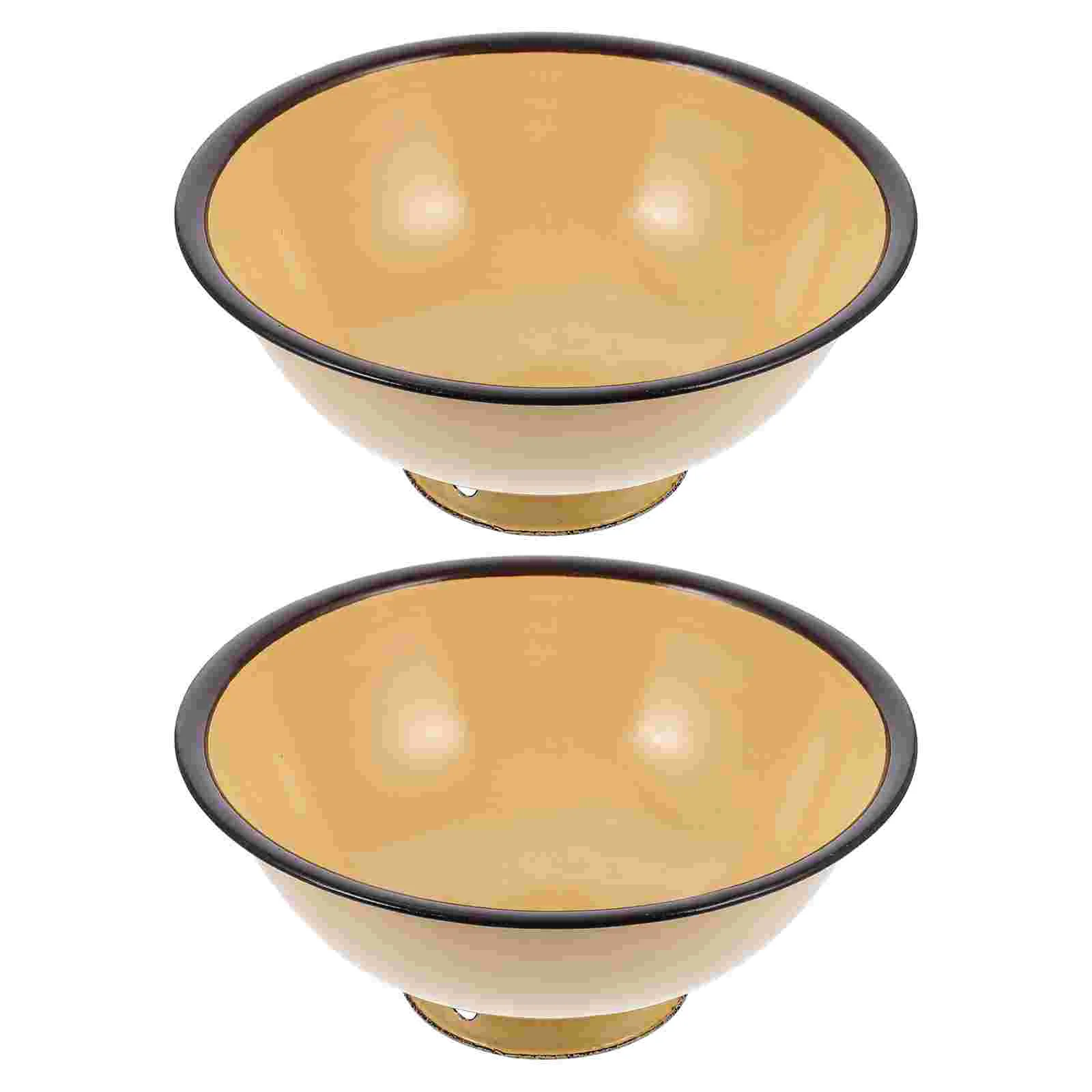 

Bowl Bowls Enamel Mixing Soup Noodle Serving Enamelware Set Vintage Storage Basincoated Pitcher Kitchen Ceramic Retro Large