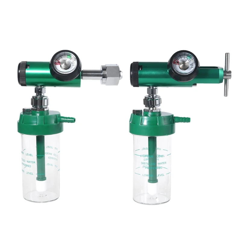 

Oxygen Regulator O2 Pressure Reducer with Dry Humidifier Bottle & Flowmeter 3000PSI CGA-540 CGA870 Me-diacl Gauge