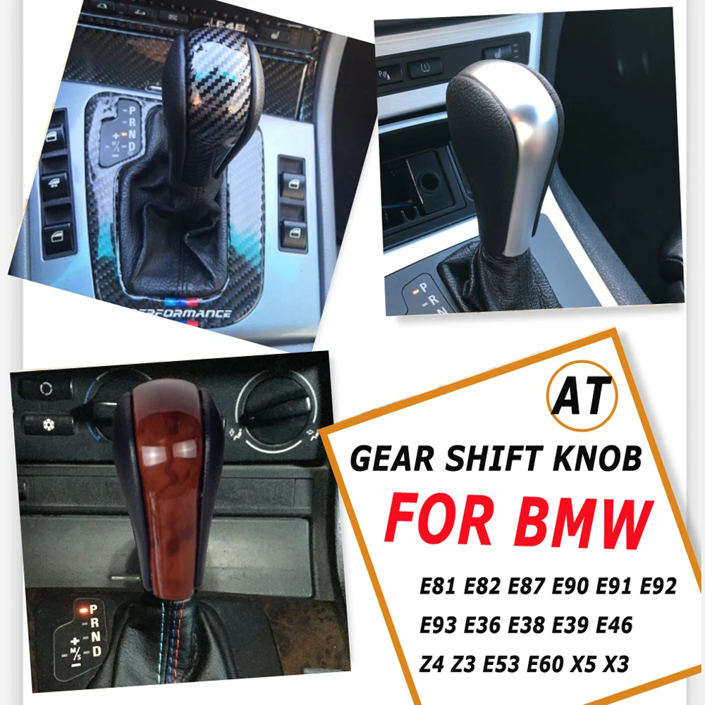 AT For BMW 3S 5S 7S X1 E Series E81 E82 E84 E87 E88 E90 E91 E92 E46 E39 E38 E83 E53 Car Automatic Gear Shifter Knob Lever Stick images - 6