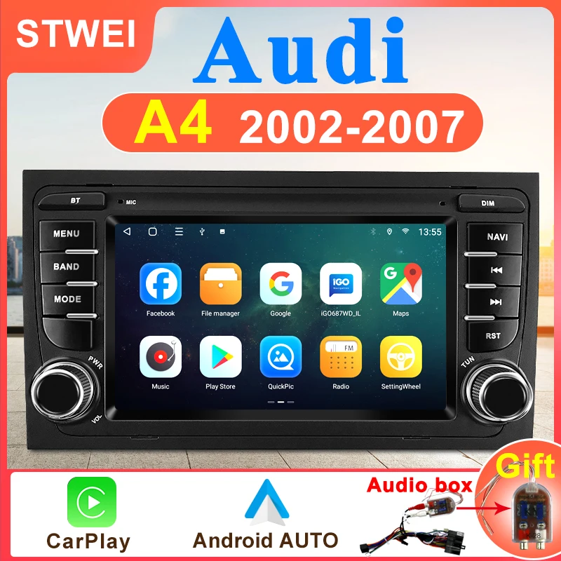 

Android 11.0 7 Polegadas Audi A4 2002-2007 S4 RS4 B6 B7 Carplay 4g Carro De Navegação GPS Multimídia Carro Rádio Reprodução De V