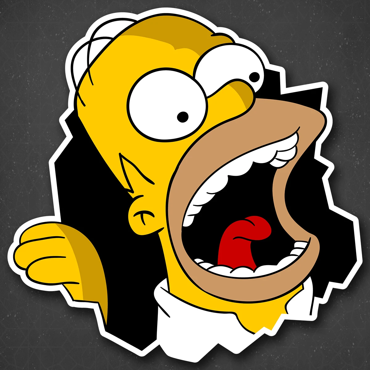 Стикер на авто "Хомер Симпсон поедает фон" 19х19 см налепки на автомобили мотоциклы юмор аксессуары машины.