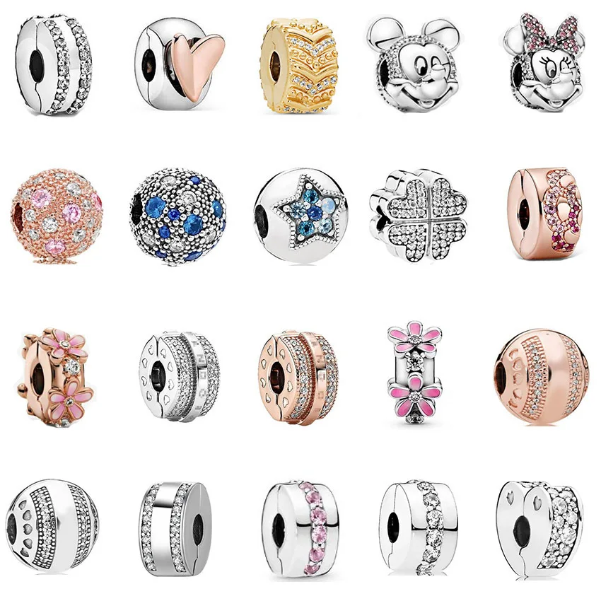 

100% Silver Color charms Daisy Letter Crown Buckle Charms fit Original Pandora Beads Bracelet silver jewelry