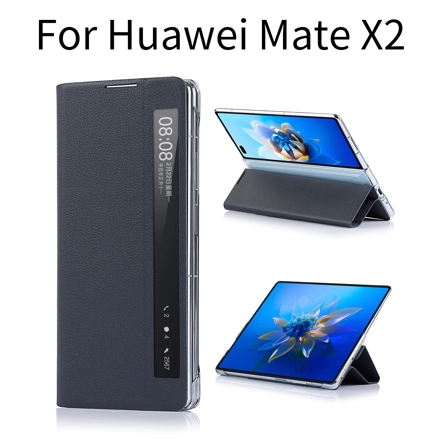 

For Huawei MateX2 Mobile Phone Case Folding Protective Cover Leather Voltage Window Anti-fall Leather Shell