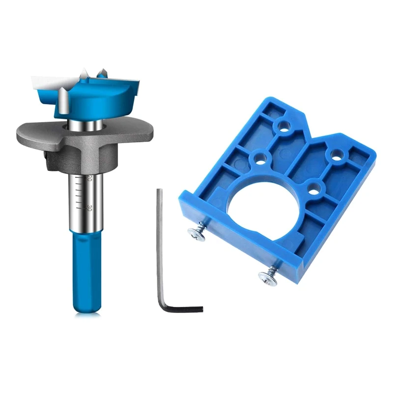 

L69A Forstner Drill Guide 35mm Hinge Drilling Jig for Cabinet Wood Process DIY Tool