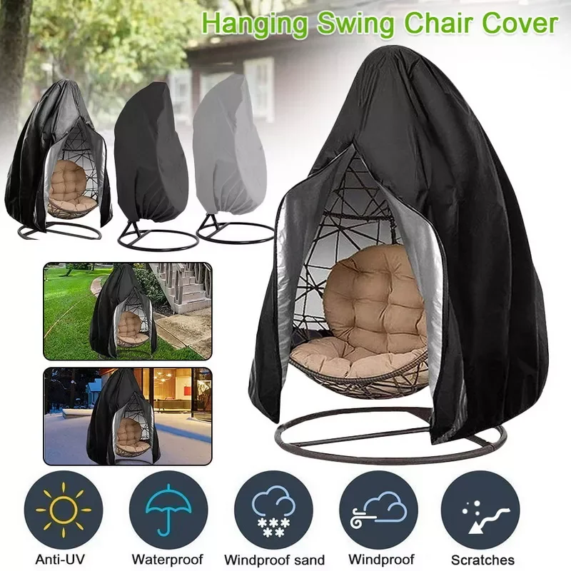 

2022New Patio Chair Cover Egg Swing Chair Dust Cover Protector With Zipper Protective Case Outdoor Hanging Egg Chair Cover