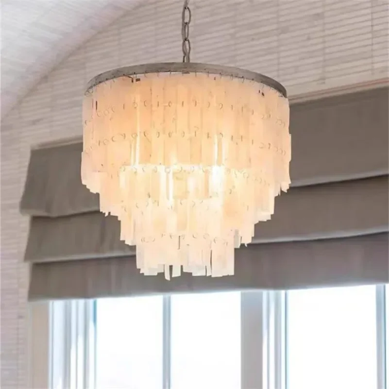 Богемная люстра в виде ракушки роскошная Золотая хромированная светодиодная