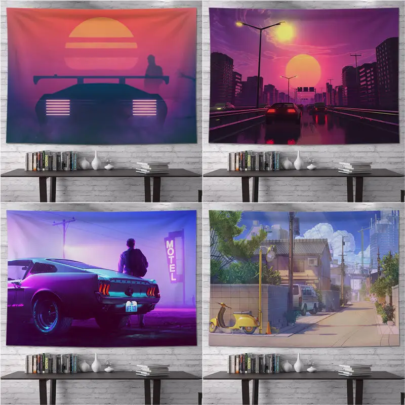

Tapestry Wall Hanging Japanese-Style Car AE86 Racing Background Fabric Wall Cloth Student Sports Dormitory Room Decor Aesthetic