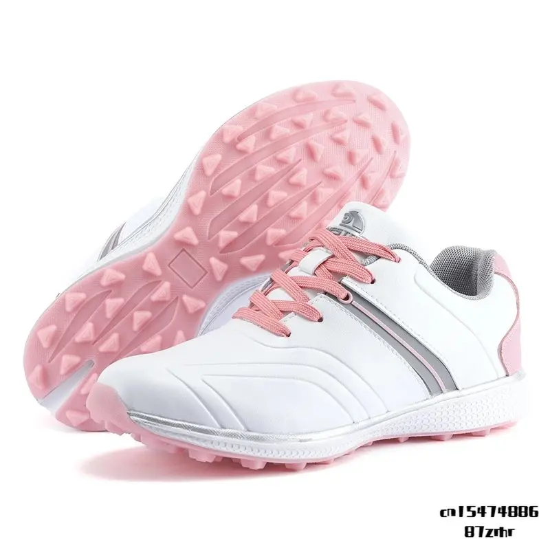 

New Women Golf Shoes Waterproof Lightweight Ladies Walking Golfing Sneakers Pink Blue Comfortable Golf Trainers for Women