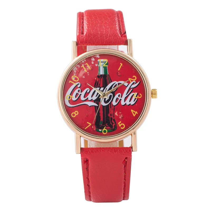 Подарочные женские часы Coca-Cola с ремешком, модные креативные мужские и женские кварцевые часы, оптовая продажа