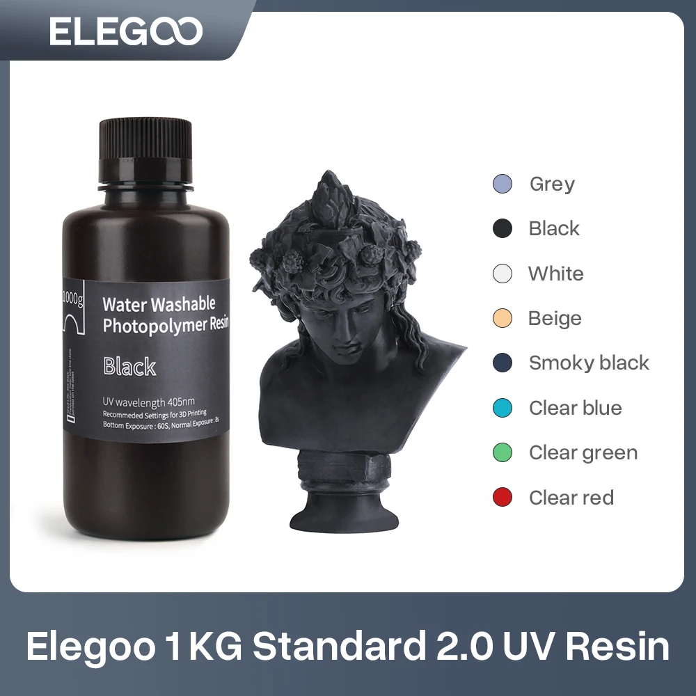 Моющаяся Смола ELEGOO для 3D-принтера Saturn 3 белый/черный/серый цвет