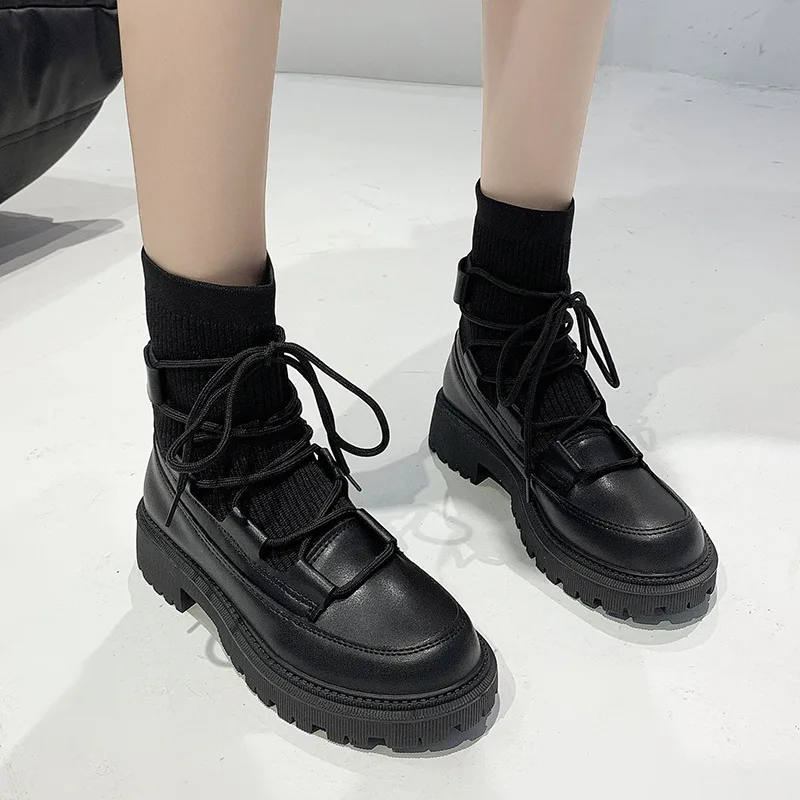 

Shoes Women's Mid Calf Boots Luxury Designer Round Toe Boots-Women Lace Up Rubber Autumn Riding Ladies Mid-Calf Fashion 2022 Roc