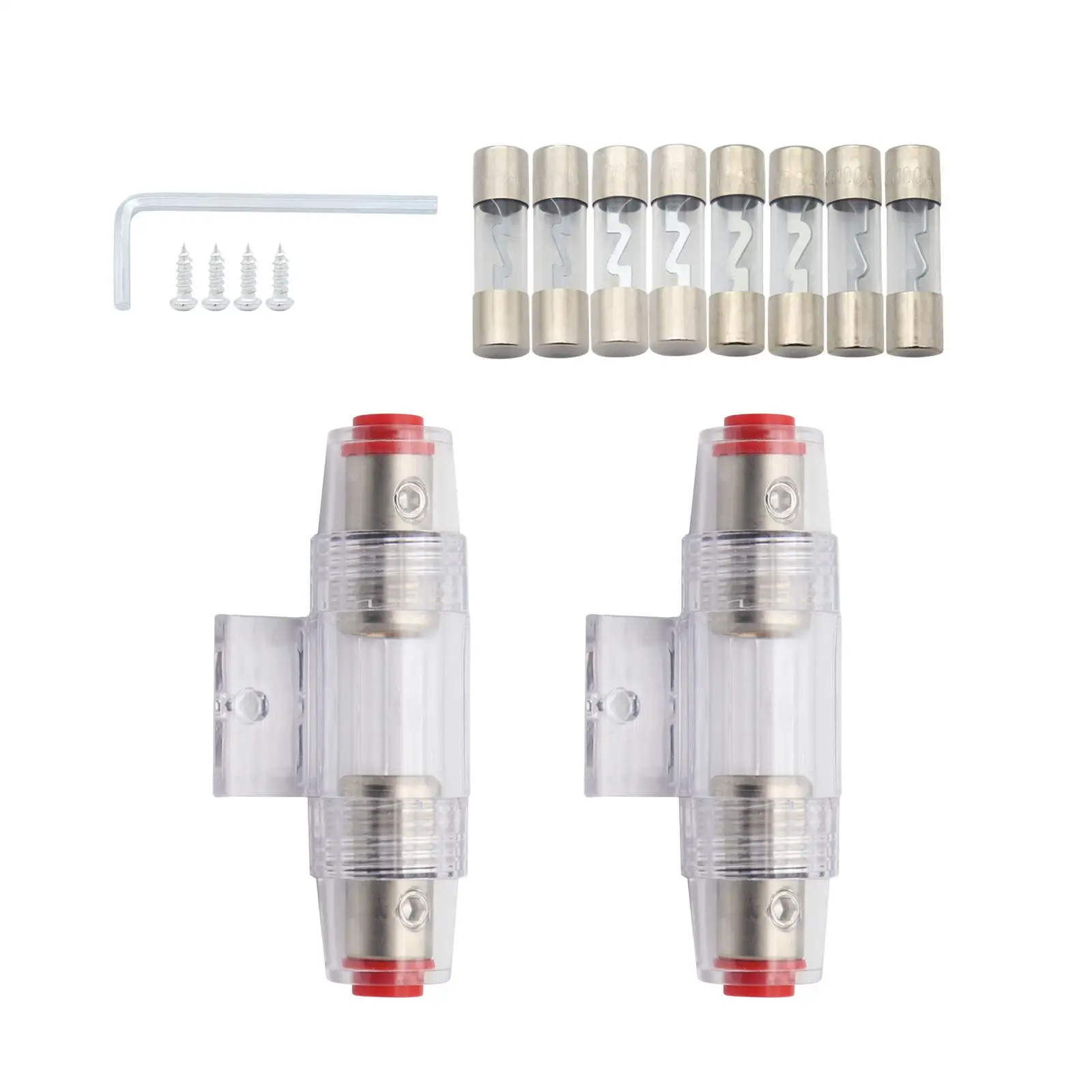 

2 Pieces Mini Agu Fuse Holder Set Waterproof Transparent Protective Cover Easily