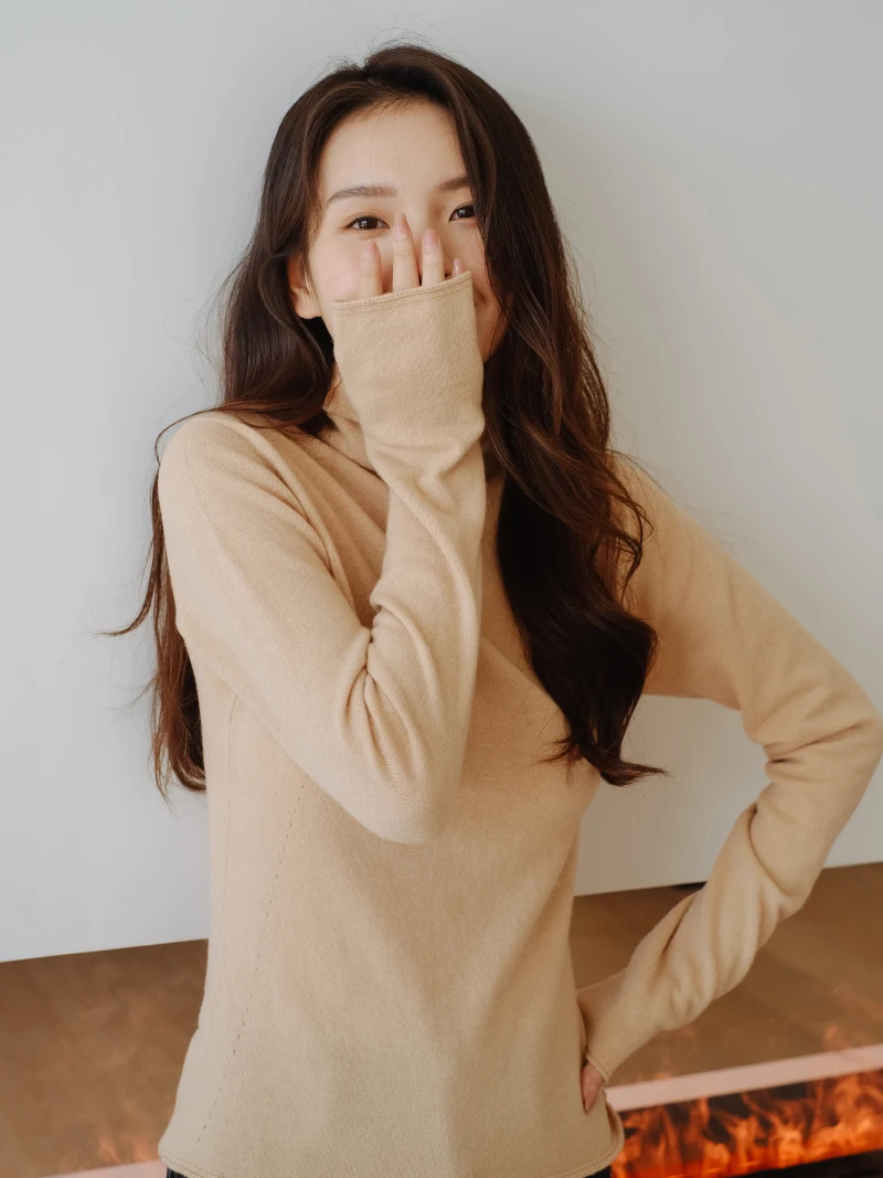 

Women's autumn and winter new coats, pullovers, casual, versatile, long-sleeved, loose, thin, inner wear and outer wear
