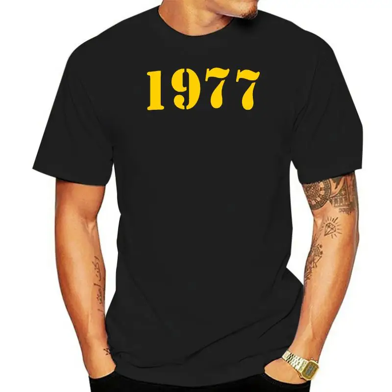 

MENS BLACK T-SHIRT 1977 PUNK ROCK ERA SEDITIONARIES 77 STENCIL PRINT S-5XL