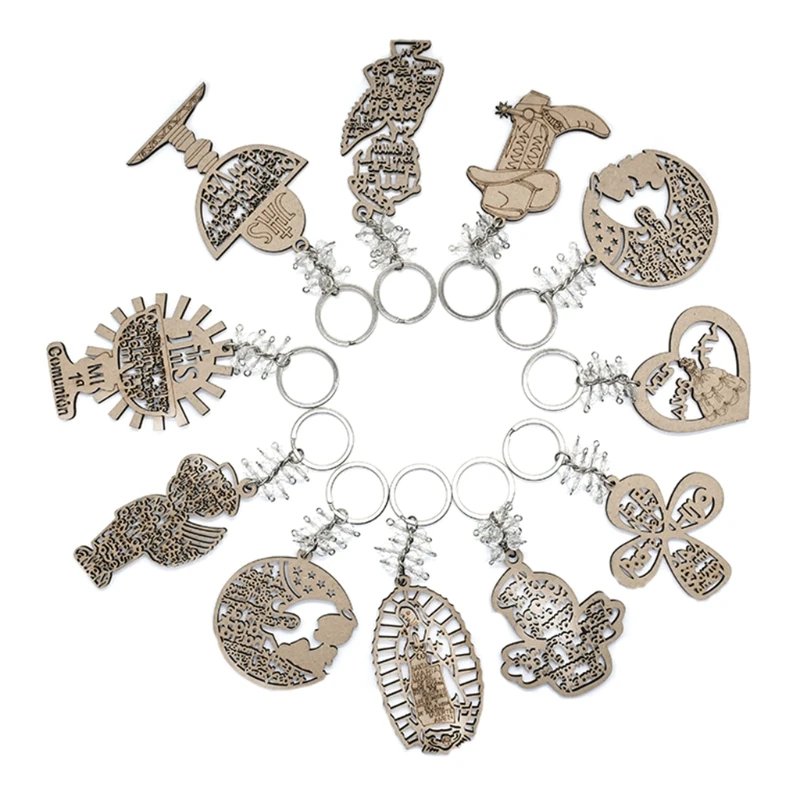 Круглый брелок для ключей с подвесным кольцом мальчиков и девочек крестом в виде