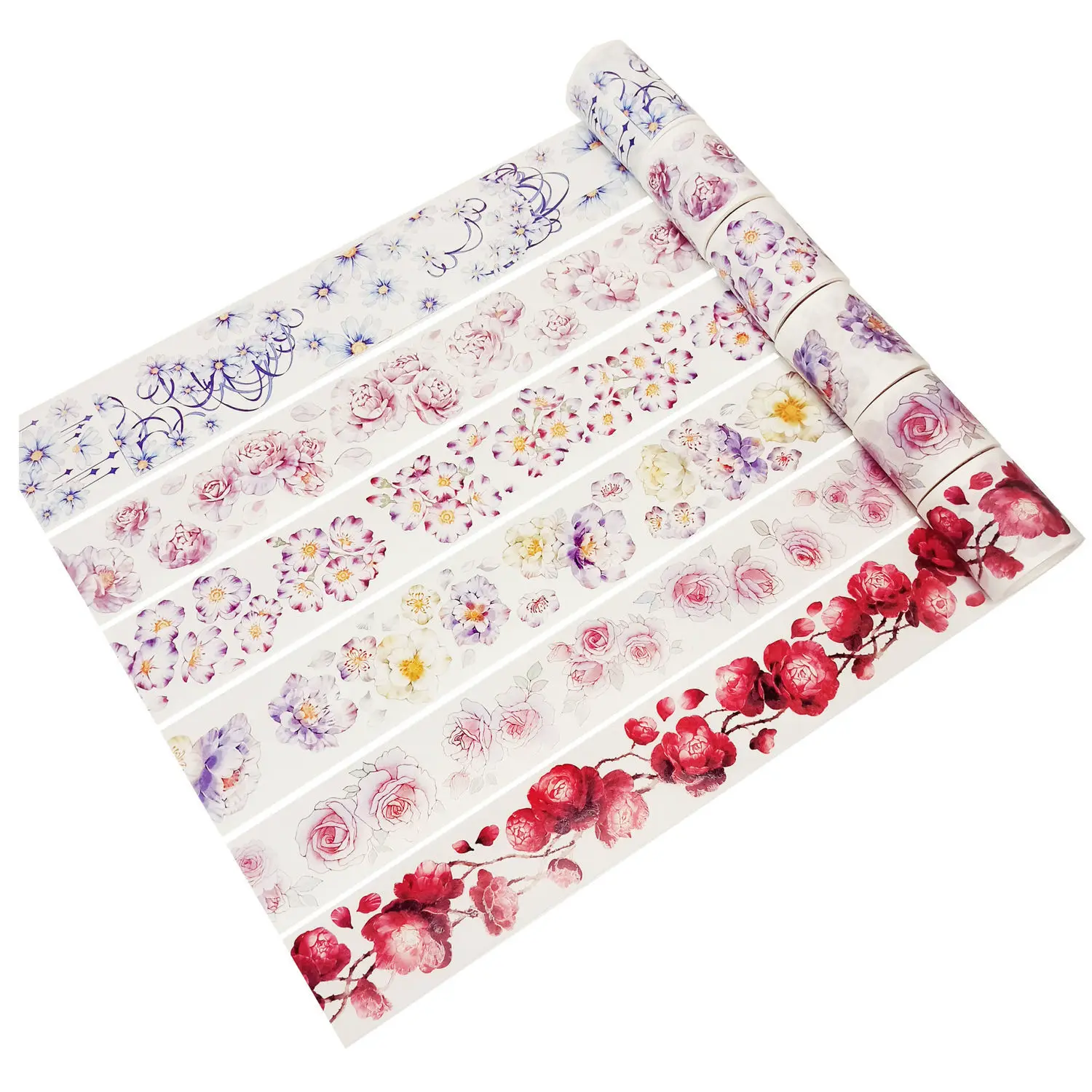 

Flower series washi PET tape rose / common poney / camellia washi tape w/ release paper for journal scrapbooking decoration