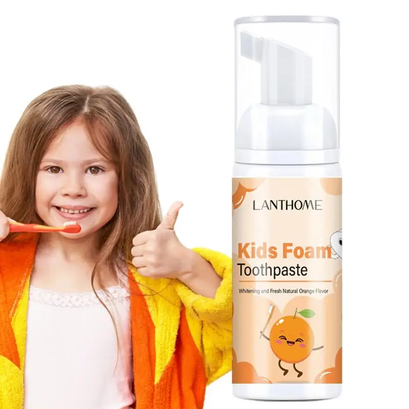 

Toddler Toothpaste 50ml Anti-Cavity Kids Foam Toothpaste With Natural Orange Flavor Whitening And Fresh Foam Toothpaste Cleaning