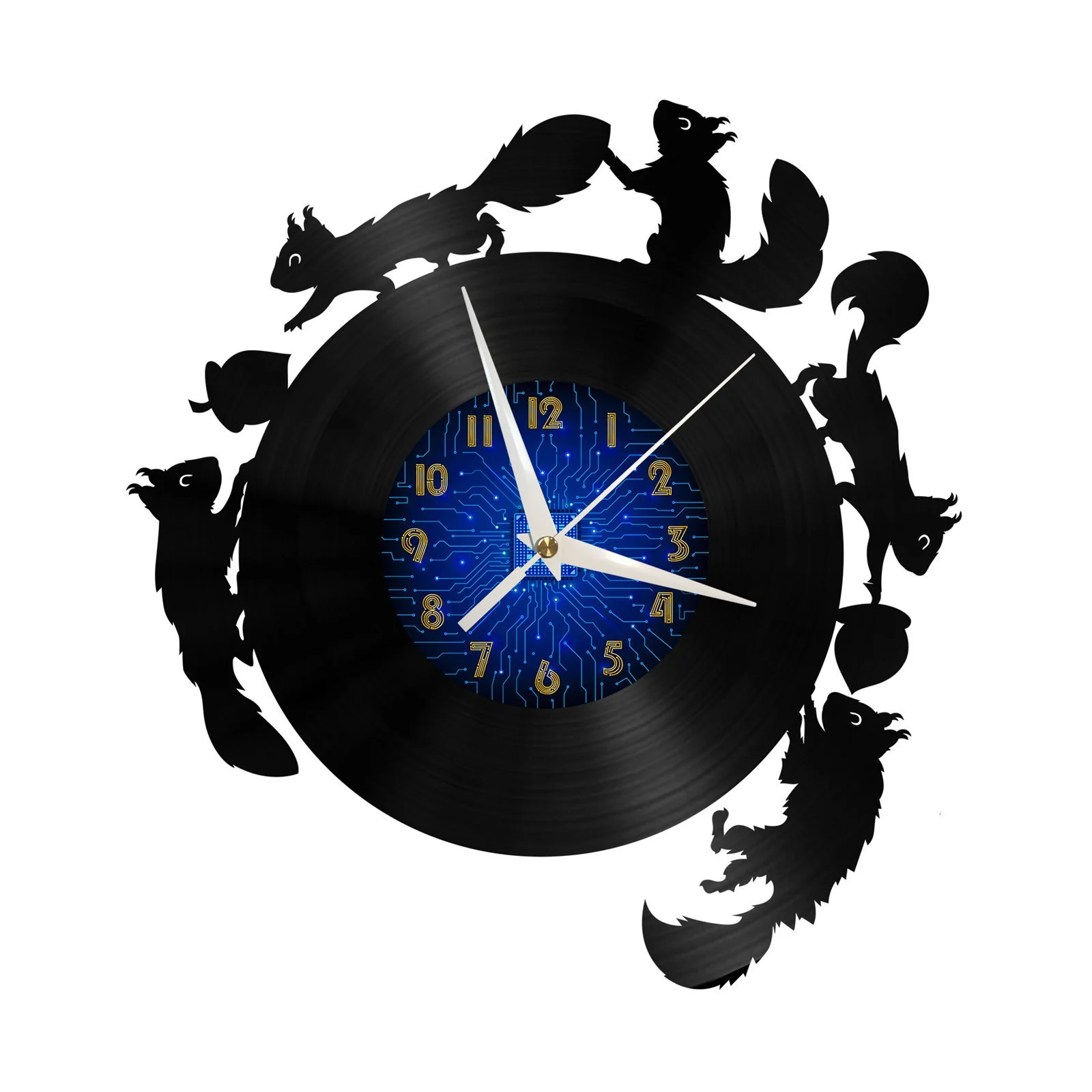 

Squirrel 3 Vinyl Record Wall Clock for Kitchen Wall Decor Wall Art