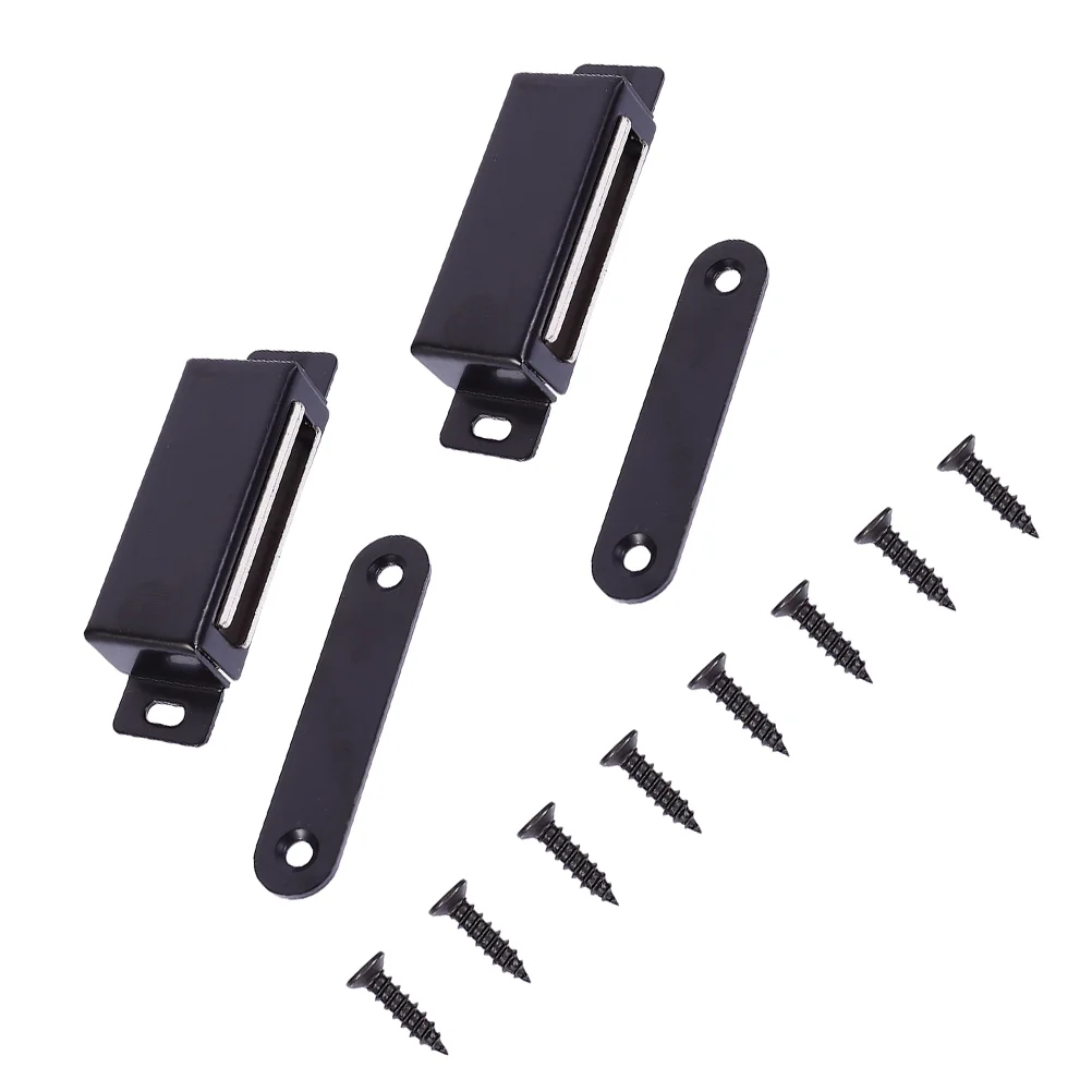 

2 Pcs Heavy Duty Magnets Stainless Steel Cabinet Door Suction Catches Strong 4.6X1.5X1.2CM Black Professional