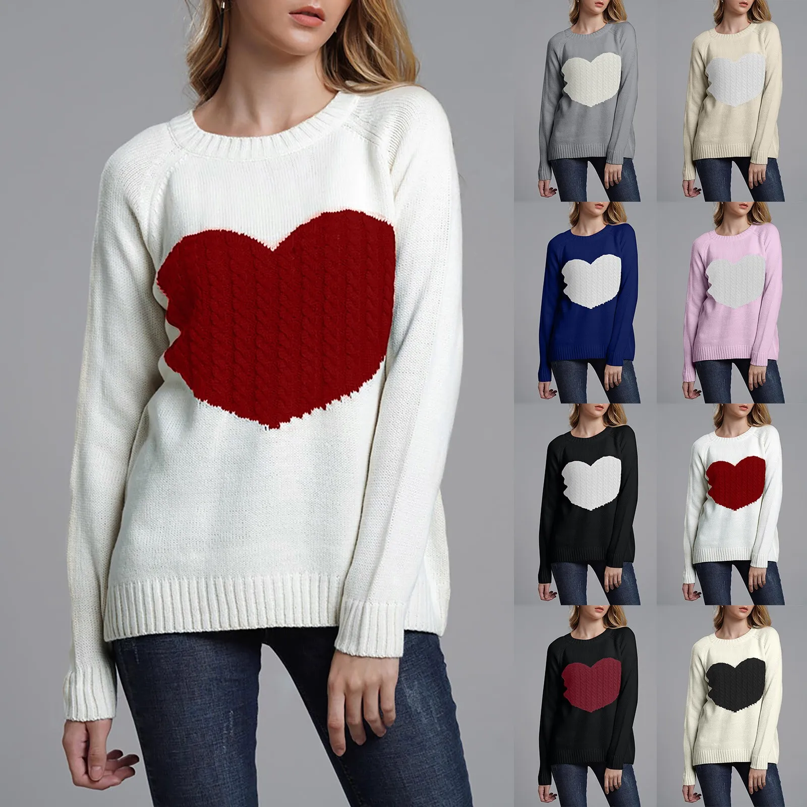 

Korean Fashion Sweater Women Rainbow Sweaters Interchromatic Splicing Temperament Loose Knit Sweater Harajuku Pull Femme