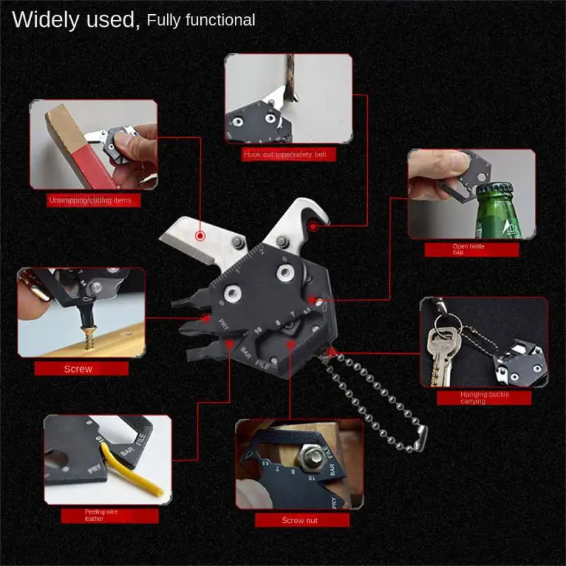 

Keychain Screwdriver Multifunctional Hexagon Coin Outdoor EDC Tool Hexagon Folding Coin Knife Pocket Fold Mini Coltello Gear Pee