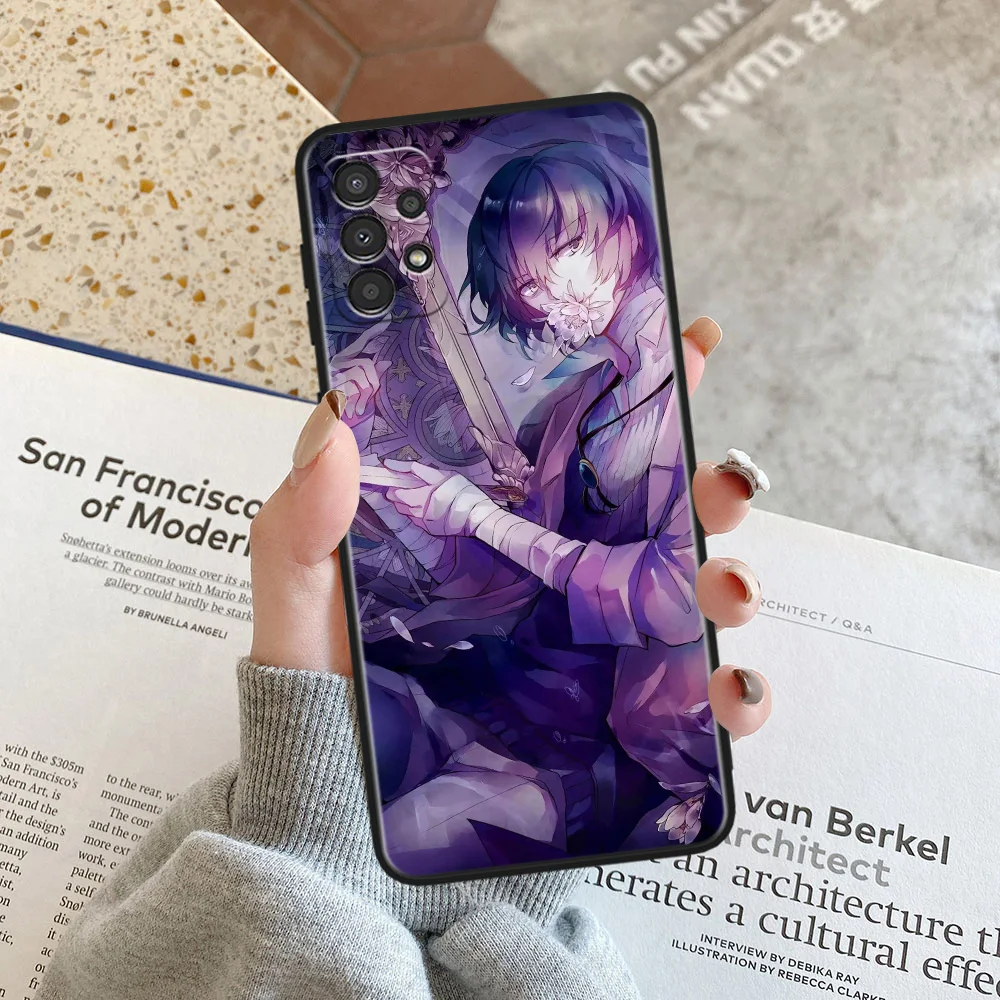 Черный телефонный чехол Bungo бродячие собаки для Samsung Galaxy S24 S23 S22 S21 S20 S10E Ultra Plus Lite FE