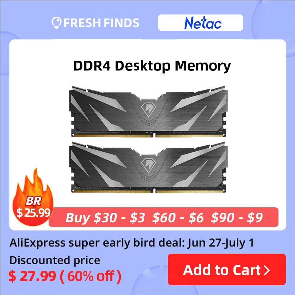 Оперативная память Netac DDR4 3600 МГц 3200 МГц 2666 МГц DDR4 8 Гб 16 Гб теплорасширитель двухканальный 288Pin UDIMM память для настольного ПК XMP2.0