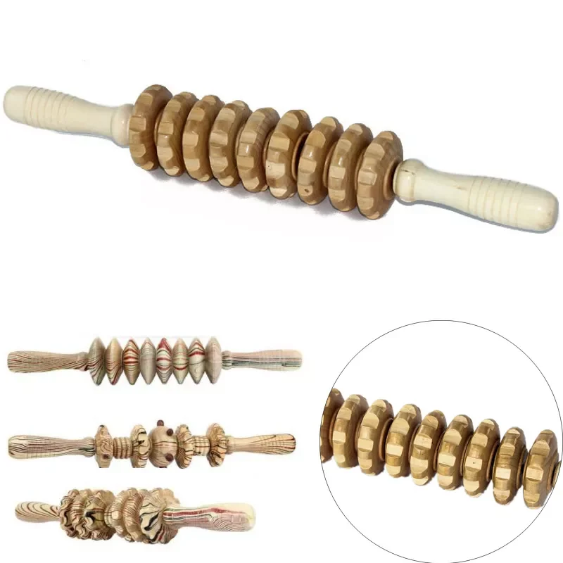 

Wooden Abdomen Massager Multifunctional Fitness Roller Stick Muscle Relax Tool Body Anti Cellulite waist Massage