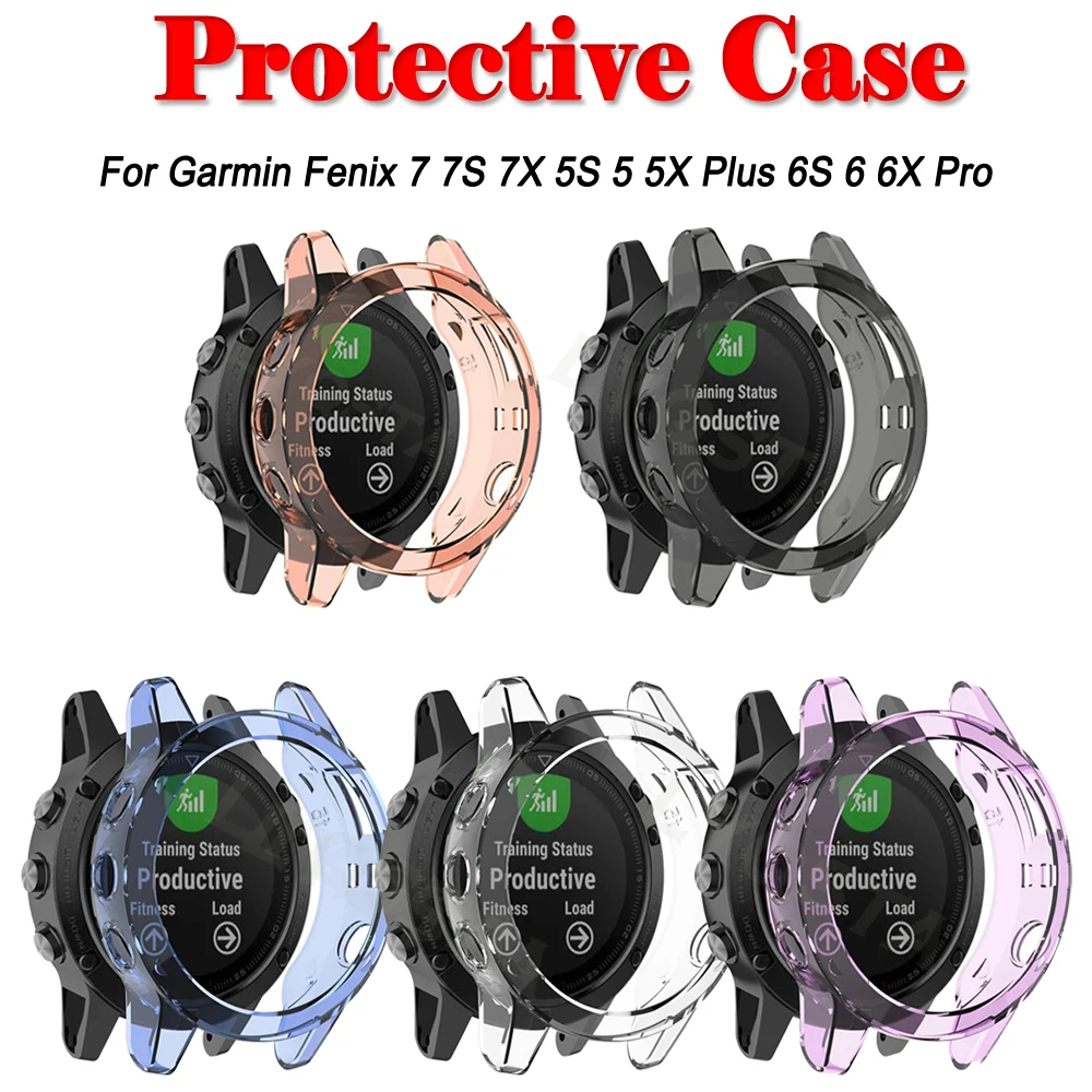 

Защитный чехол для часов Garmin Fenix 7 7S 7X 5S 5 5X Plus 6S 6 6X Pro, ударопрочный защитный бампер для умных часов из ТПУ