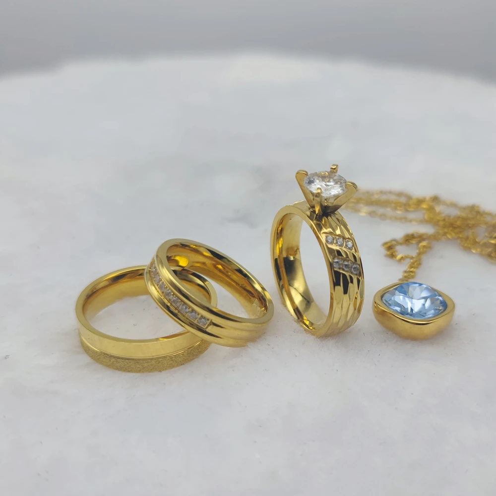 Дизайнерские Ювелирные изделия из нержавеющей стали с фианитом бриллиант