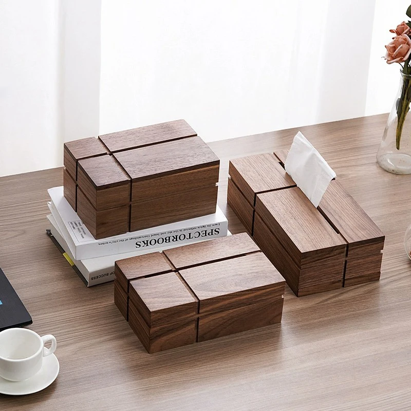 

Деревянная коробка для салфеток, прямоугольный контейнер для салфеток, держатель для салфеток, для дома, офиса, Настольная нагнетающая бумажная коробка, декор для гостиной, спальни