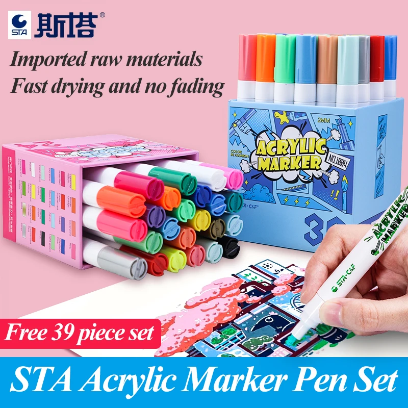 

STA 1004 DIY Acrylic Markers Pen Set Drawing Poster Journal Scrapbook Painting Graffiti Pens For School Student Art Supplies
