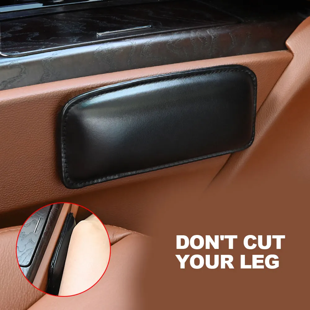 

Leather Knee Pad for Car Interior Pillow Comfortable Elastic Cushion Memory Foam Universal Thigh Support Accessories 18X8.2cm