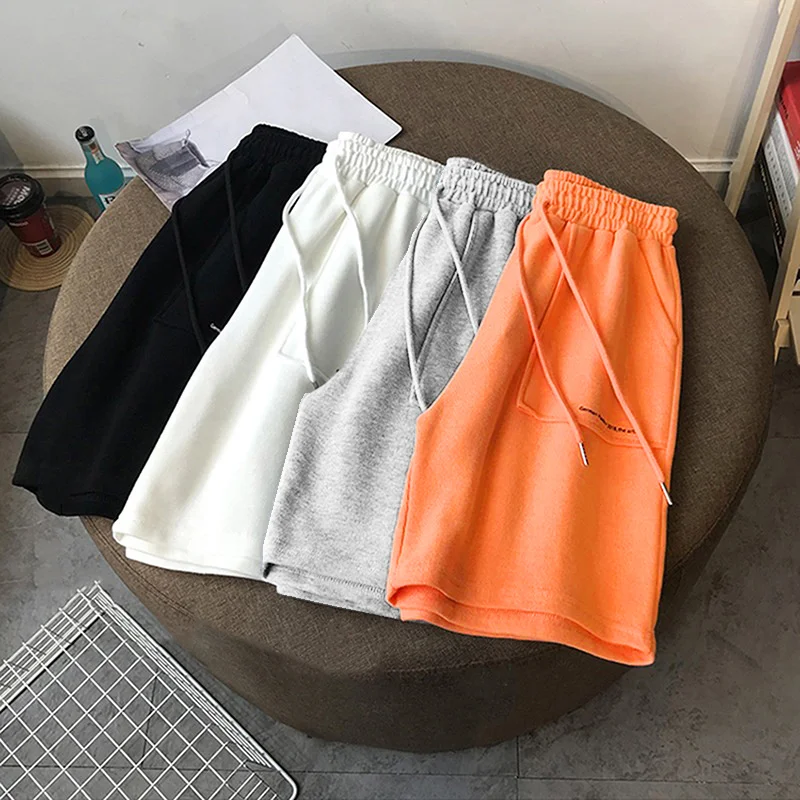 

High Waist Casual Sports Shorts Women Spring And Summer Thin Section New Slim Straight Wide-leg Pants Women Home Five-point Pant