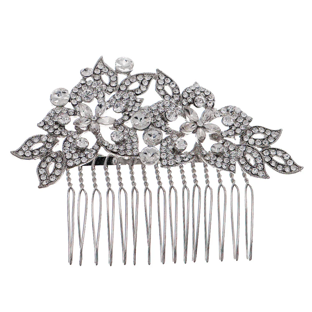 

Hair Wedding Bridal Comb Combs Floral Headdress Side Rhinestone Bride Crystal Headpiece Jewelry Headband Flower Headwear Flowers