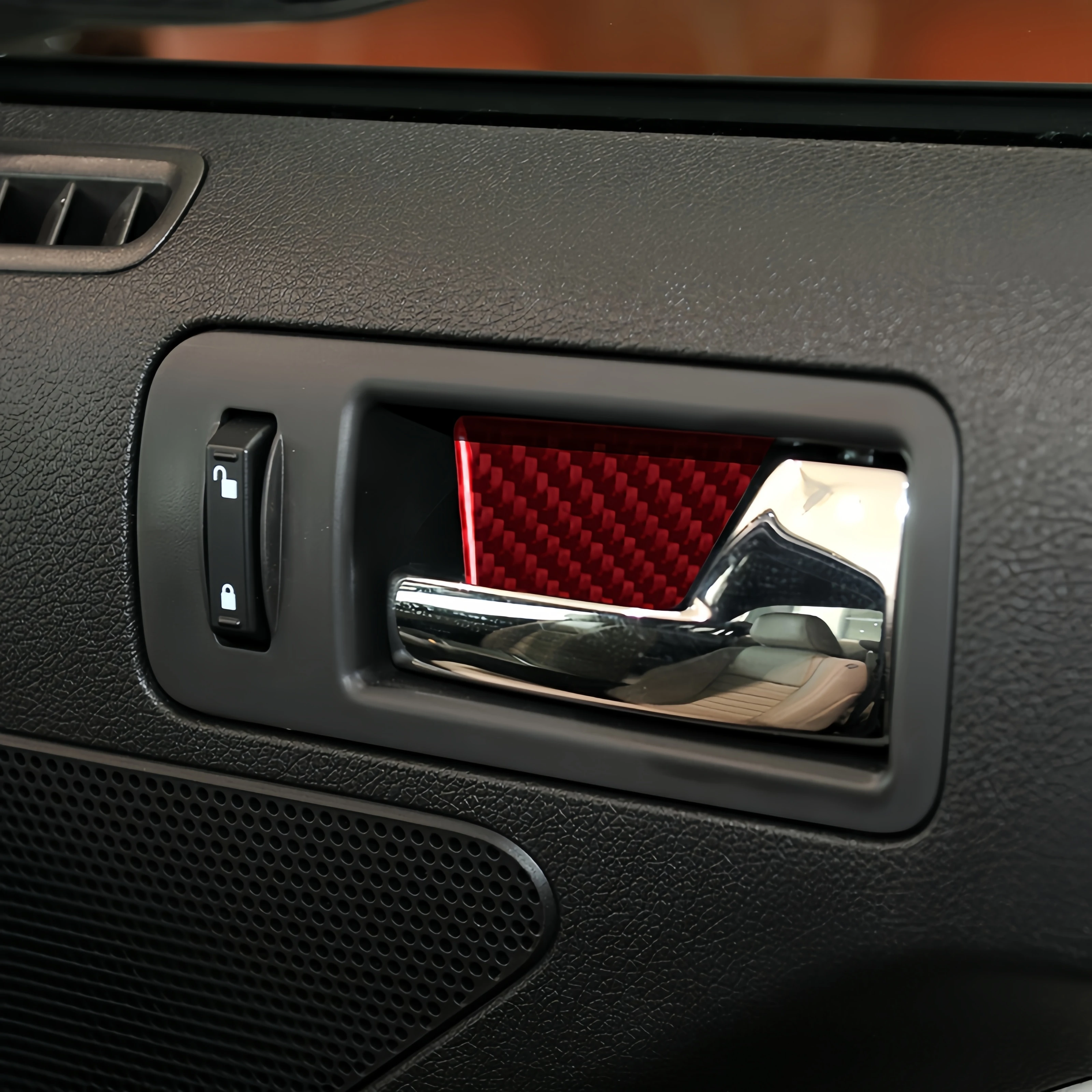 Для Ford Mustang 2009-2014 карбоновое волокно панель для внутренней дверной ручки