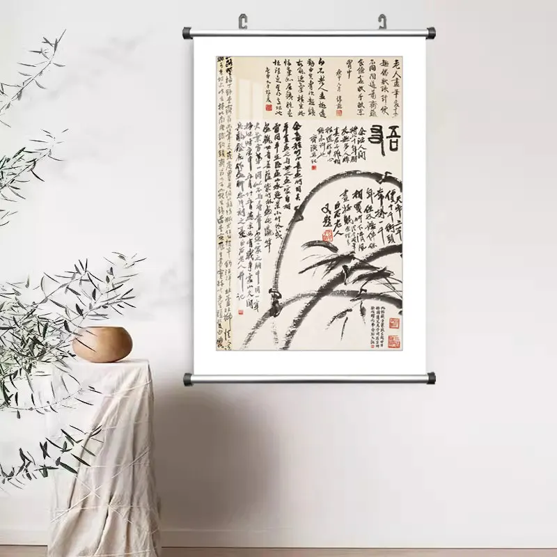 Декор для чайного дома китайская известная картина на холсте фрукты Qi Baishi персик