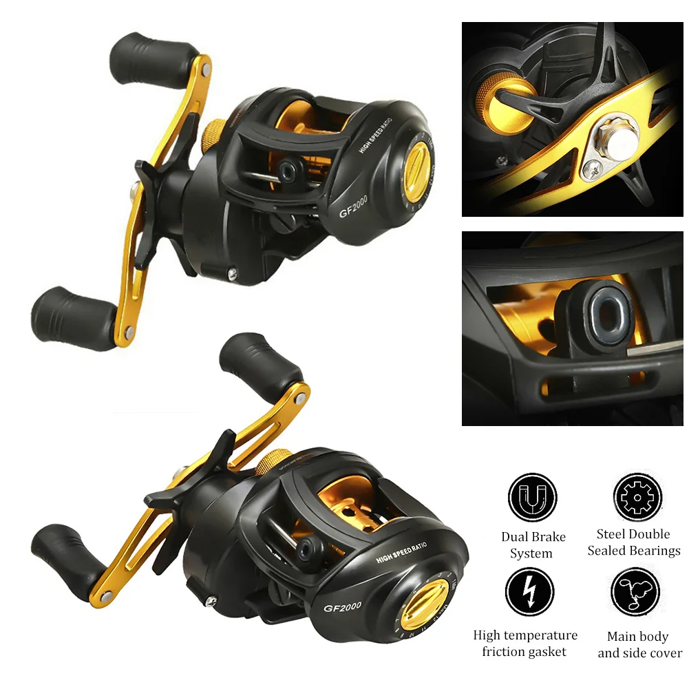 

Baitcasting Reel 8KG Max Drag Fishing Reel 8.1:1 Ratio Magnetic Brake System Freshwater Saltwater Fishing Tackle Accessories