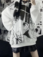 deeptown harajuku anime hoodies women kawaii letter print sweatshirts cute cartoon loose long sleeve tops japanese style lolita