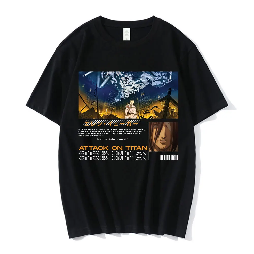 

Attack on Titan T Shirt Anime Eren Yeager Printed Short Sleeve T-shirts Casual Loose Men Women Harajuku Tee T-shirt Tops Unisex